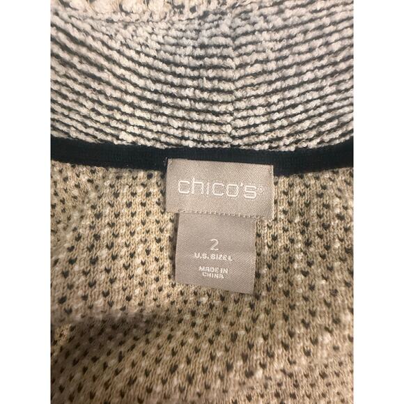 Chico's Women's Size 2 (L/12) Tweed Knit Button up Jacket with Fringe - Picture 4 of 8